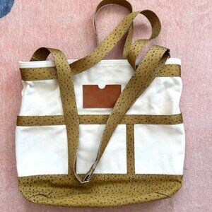 NWT Madewell Camden Canvas Tote Bag Leopard Print Crossbody Strap